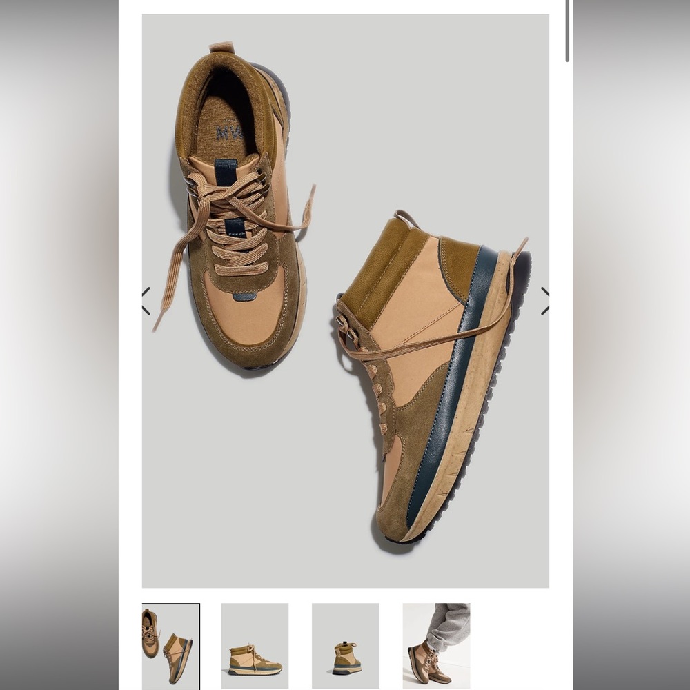NWOT - Madewell Sneaker Boot in Nylon and Suede